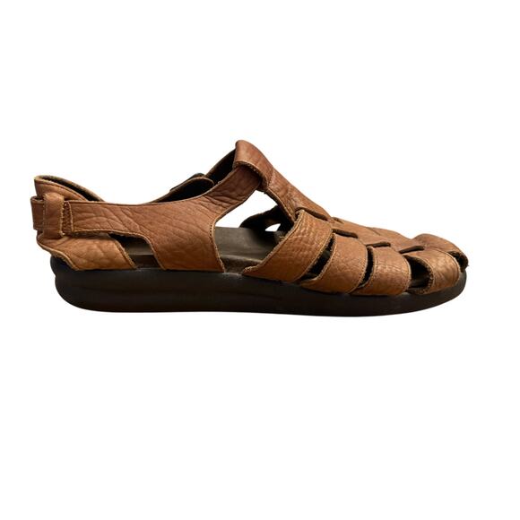 Mephisto Sam Fisherman Sandals Men’s 44 EU 10 US Brown Tan Leather Comfort - Picture 4 of 8
